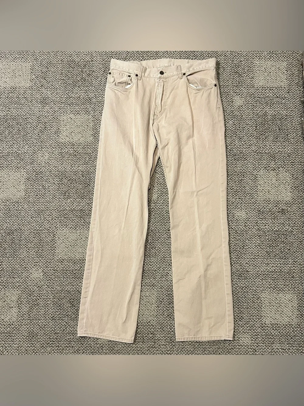Polo Ralph Lauren 650 Straight Leg Khaki Pants Mens 34x34 Tan Cotton Chinos